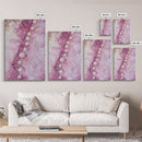 Pearlescent Beads Abstract Canvas Print Light Pink Wall Art Vertical Artwork Minimalist Decor Original Painting Bedroom Art