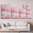 Dreamy Pink Clouds Canvas Print Light and Airy Minimalist Art Above Bed Wall Art Guest Room Decor Rustic Aesthetic Fall Accent Gift