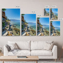 Lakeside Retreat Framed Canvas Print Coastal Landscape Art Nautical Wall Art Living Room Decor Lake Tahoe Art Rustic Decor Seascape Painting
