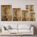 Serene Angel Sculpture Framed Canvas Print Angels Wall Art Rustic Wall Art Therapy Art Sacred Peaceful  Art Living Room Décor