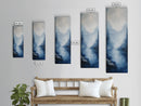 Misty Mountains, smoky mountain art, moody art, panoramic painting, vertical wall art, rustic decor, Canvas Print