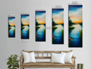 Sunset Lake, Smoky Mountain Art, Moody Art, Panoramic Art, Above Couch Art, Coastal Wall Art, Tall Narrow Art, Canvas Print
