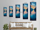 Sunset reflection, lake painting, landscape art, smoky mountain art, wabi sabi art, vertical wall art, framed canvas print, moody art