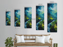 Ireland Painting, Framed Canvas Print, coastal decor, blue and green wall art, mountain painting, landscape painting, extra wide art