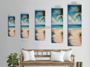 Tropical Beach, coastal painting, nautical decor, palm tree painting, Hawaii art, coastal cowgirl wall art, Framed Canvas Print