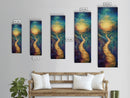 Golden Pathway, landscape painting, sunset painting, nature wall art, panoramic painting, scenic artwork, fall painting, Canvas Print