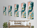 Fluid Art, pink orange wall art, teal wall art, modern abstract painting, contemporary art, fluid acrylic painting, Canvas Print