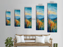 Wildflower Hills, landscape painting, California poppy art, mountain painting, scenic artwork, nature wall art, bedroom art