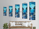 Underwater View, nautical painting, seascape painting, coral reef painting, blue and green wall art, Framed Canvas Print