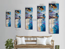 Beach House, Coastal Painting, Vibrant Landscape, Nautical Wall Art, Living Room Art, Above Bed Wall Art, Framed Canvas Print