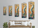 Serpent Art, Mosaic Wall Art, Wild Nature Art, Geometric Wall Art, Boho Art, Living Room Art, Unique Gift Idea, Canvas Print