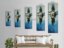 Island Reflection, pine tree art, lake Tahoe art, framed canvas print, nature painting, rustic art, above bed wall art