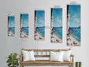 Seaside Cliff, painting morro bay, coastal wall art, framed canvas print, blue and green wall art, landscape painting, boho art