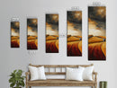Autumn Fields, Stormy Sky, Golden Wheat, Canvas Print, barn landscape oil painting, farmhouse art, rustic wall art, fall decor