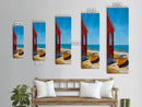 Beach house, Nantucket painting, coastal landscape art, framed canvas print, nautical decor, seascape painting, farmhouse art