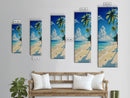 Palm Tree Beach, tropical decor, coastal cowgirl wall art, Hawaii art, framed canvas print, nautical painting, summer gift idea