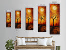 Sunset Tree, moody art, wabi sabi art, pine tree art, autumn painting, framed canvas print, dark romance painting