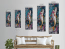 Fish Art, koi fish painting, fly fishing art, trout art, coastal decor, blue and green wall art, Canvas Print, living room art