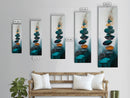Zen Stones, minimalist art, zen wall art, wabi sabi art, sage green wall art, extra wide art, tall narrow art, Canvas Print, boho art