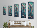 Vibrant Whale, Whale Painting, Coastal Decor, Nautical Wall Art, Blue and Green Wall Art, Skinny Wall Art, Framed Canvas Print