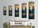 Forest Landscape, moody art, pine tree art, forest at dusk painting, mountain painting, rustic wall art, framed canvas print