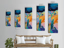 Vibrant Ocean, coastal decor, tropical wall art, octopus art, colorful beach painting, framed canvas print, nautical painting