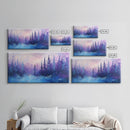 Forest at Dusk, Moody Art, Pine Tree Art, Smoky Mountain Art, Framed Canvas Print, Landscape Painting, Extra Wide Art