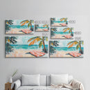 Palm Tree, Coastal Landscape Art, Tropical Beach Art, Nautical Decor, Ocean Painting, Framed Canvas Print, Extra Wide Art, Boho Art