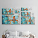 Tribal Arrow, Framed Canvas Print, geometric wall art, teal wall art, sacred geometry wall art, boho art, extra wide art
