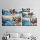 Red Cabin Painting, Lake Tahoe Art, Rustic Wall Art, Barn Landscape Oil Painting, Framed Canvas Print, Above Couch Art, Bedroom Art