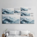 Misty Mountain, chinoiserie wall art, framed canvas print, zen wall art, mountain painting, panoramic painting, extra wide art