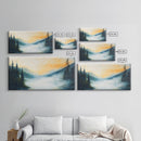 Foggy Pines, smoky mountain art, framed canvas print, forest at dusk painting, pine tree art, above bed wall art, rustic decor