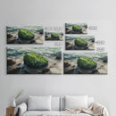 Mossy Rock, Ireland painting, framed canvas print, coastal wall art, nautical wall art, moody art, original painting, rustic decor