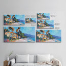 Beach House, Coastal Landscape Art, Framed Canvas Print, Hawaii Art, Coastal Wall Art, Surf Wall Art, Nautical Decor