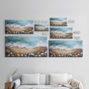 Oyster painting, coastal decor, framed canvas print, seascape painting, nautical wall art, extra wide art, textured beach painting