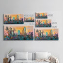 Dark romance painting, gothic art, framed canvas print, extra wide art, Halloween decor, whimsical art, spooky graveyard painting