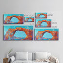Natural Arch, Red Rock, Southwest Wall Art, Landscape Painting, Extra Wide Art, Panoramic Painting, Canvas Print, Gift Idea