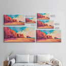 Desert Cliffs, Coastal Decor, Sunset Painting, Landscape Art, Panoramic Painting, Coastal Landscape Art, Canvas Print, Rustic Decor