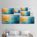 Water Reflection, Abstract Seascape, Nautical Wall Art, Coastal Painting, Horizontal Wall Art, Canvas Print, Extra Wide Art