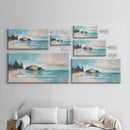 Serene Beach Landscape, framed canvas print, coastal painting, seascape painting, extra wide art, nautical wall art, bedroom art