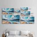 Seascape Painting, coastal landscape art, beach house decor, Ireland painting, blue and green wall art, panoramic art, canvas print