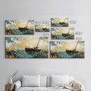 Shipwreck Painting, nautical painting, coastal wall art, moody art, fisherman painting, original painting, framed canvas print