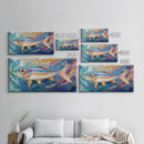 Vibrant Trout Art, fly fishing art, lake Tahoe art, trout art, coastal wall art, nautical decor, original painting, canvas print
