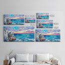 Seascape Painting, Coastal Landscape Art, Ocean Art, Framed Canvas Print, Nautical Wall Art, Living Room Art, Extra Wide Art