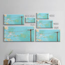 Power Lines, minimalist art, boho wall art, extra wide art, blue and green wall art, wabi sabi art, above sofa art, Canvas Print