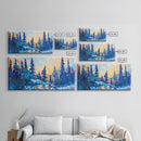 Pine trees, winter landscape, moody forest, framed canvas print, pine tree art, smoky mountain art, rustic wall art