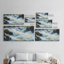 Waterfall, rushing stream, Canvas Print, landscape painting, above couch art, extra wide art, nature art, mountain painting