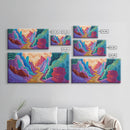 Vibrant canyon, abstract rocks, Canvas Print, mountain painting, southwest wall art, extra wide art, geometric wall art