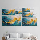 Abstract Ocean, Textured Painting, Teal Wall Art, Nautical Decor, Horizontal Wall Art, Framed Canvas Print, Coastal Decor, Extra Wide Art
