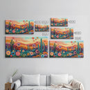 Southwest Desert Art, Boho Art, Wildflower Painting, Pink Orange Wall Art, Colorful Wall Art, Above Bed Wall Art, Canvas Print